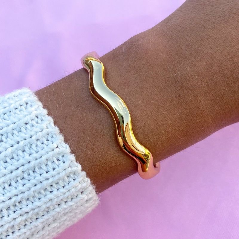 Káh Boutique | - BRACELETE DOURADO ONDA VERNIZ ITALIANO